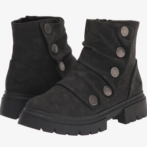 Blowfish Malibu Big Girl's Charcoal Black Lug Sole Can Do-k Fashion Boot  4 NIB